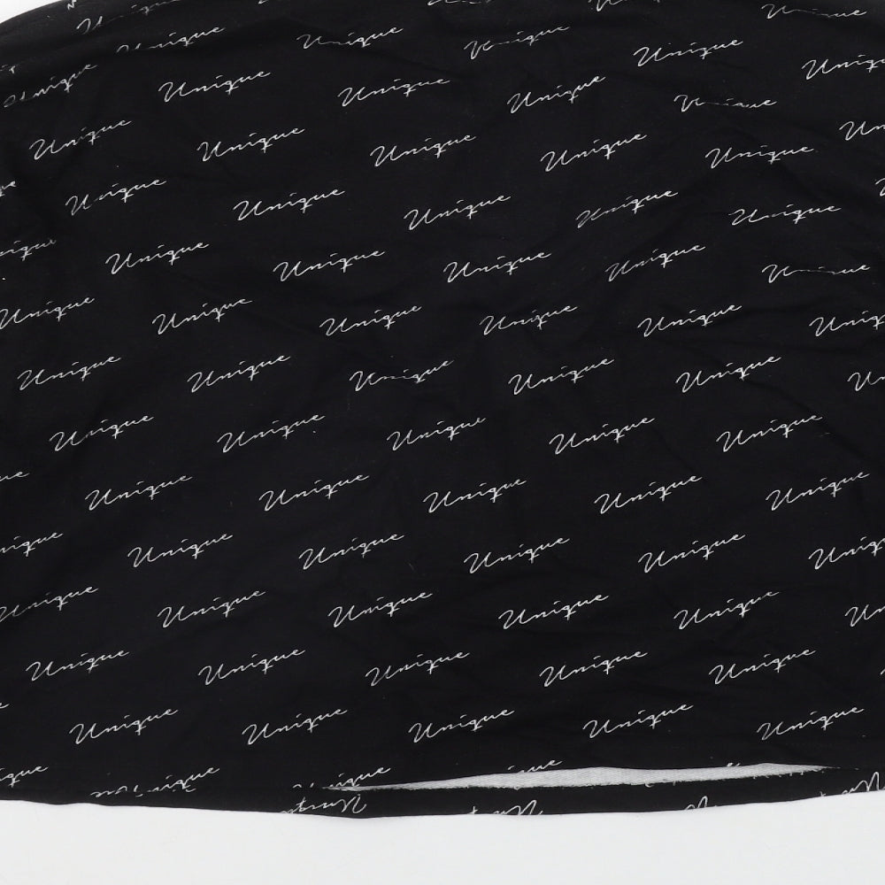 New Look Womens Black Geometric Cotton Pullover Sweatshirt Size S - 'Unique'