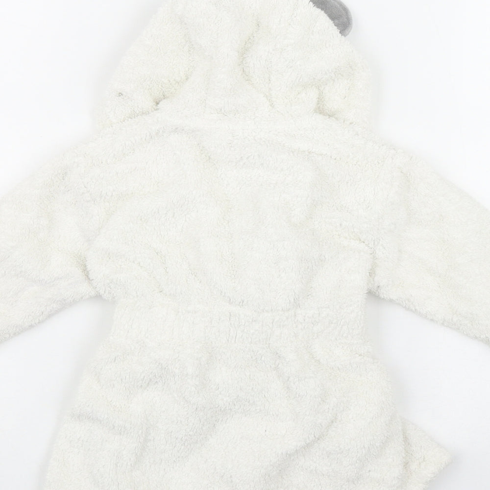 Marks & Spencer Baby White Cotton Kimono Robe Size 9-12 Months Tie