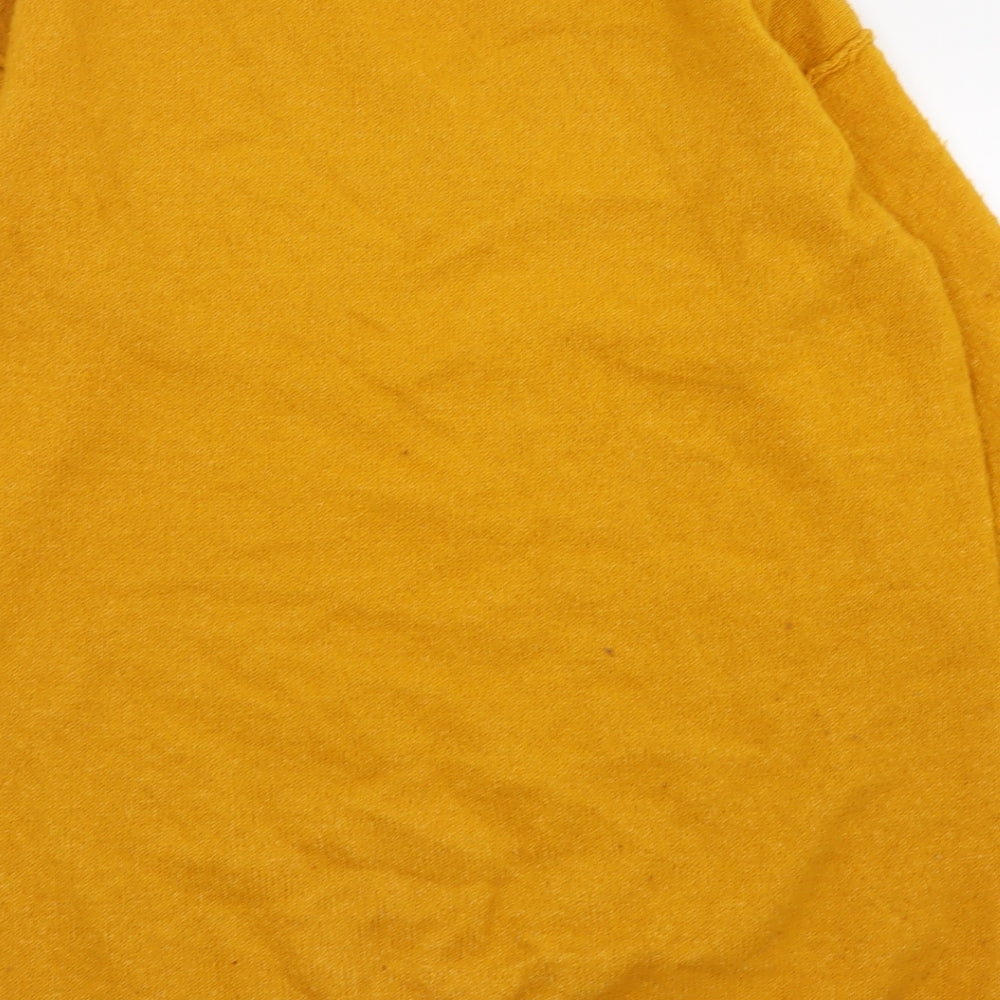 Red Herring Womens Yellow V-Neck Acrylic Pullover Jumper Size 14