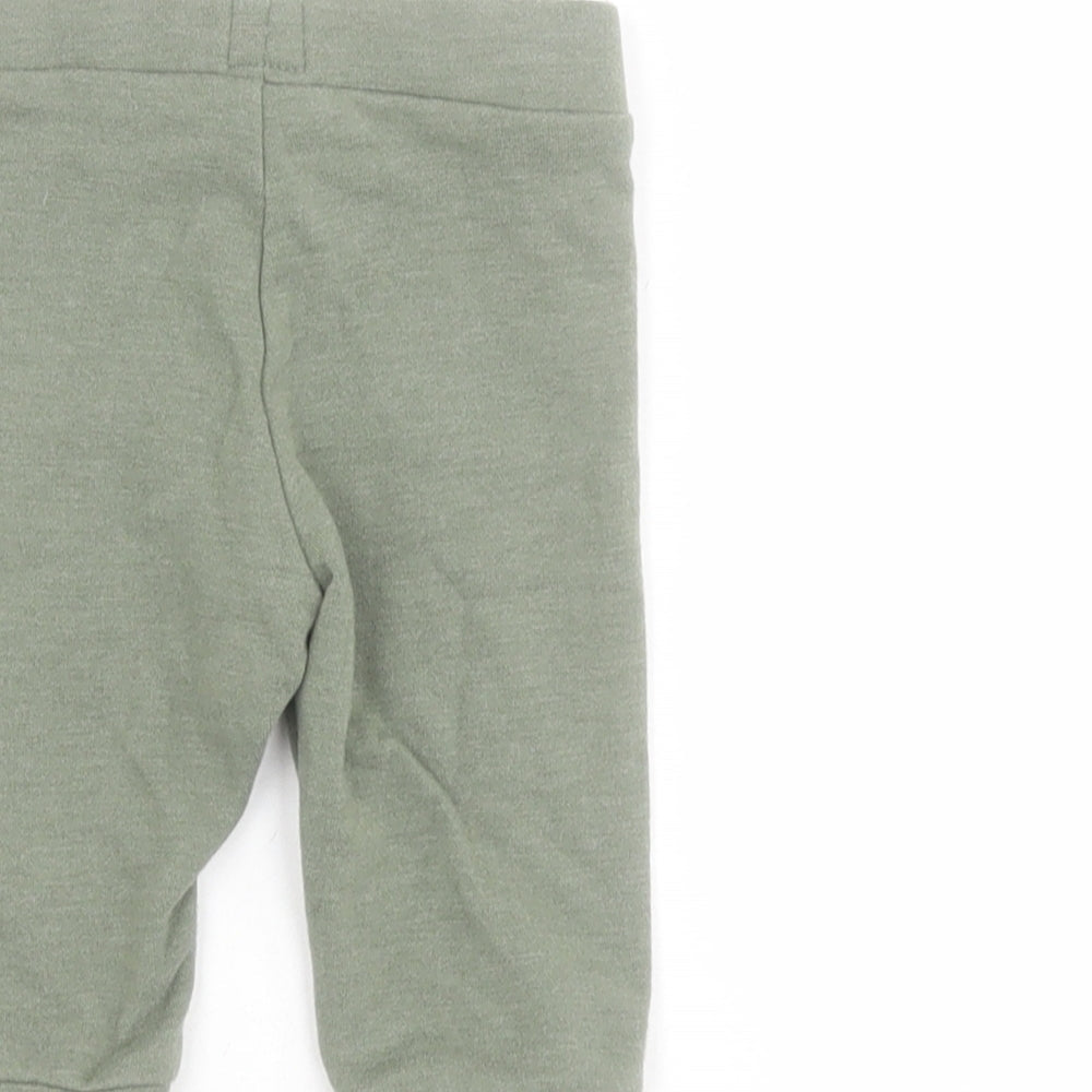 NEXT Baby Green Cotton Jogger Trousers Size 3-6 Months Tie