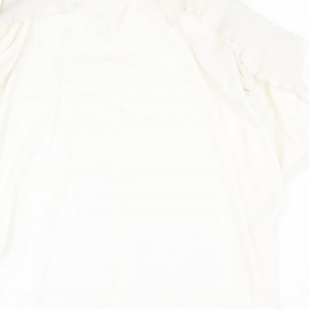 KOKO Womens White Polyester Basic Blouse Size 22 Round Neck