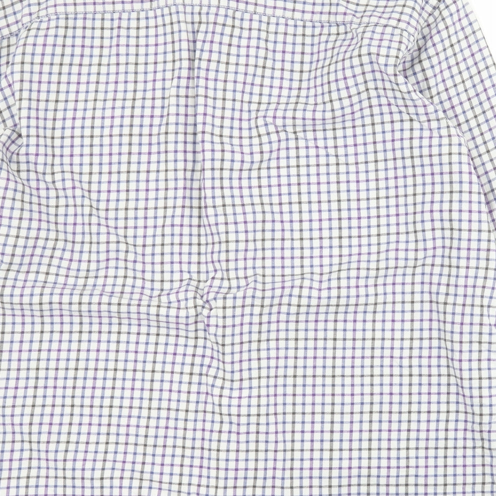 Headland Premium Mens Blue Check Cotton Button-Up Size L Collared Button
