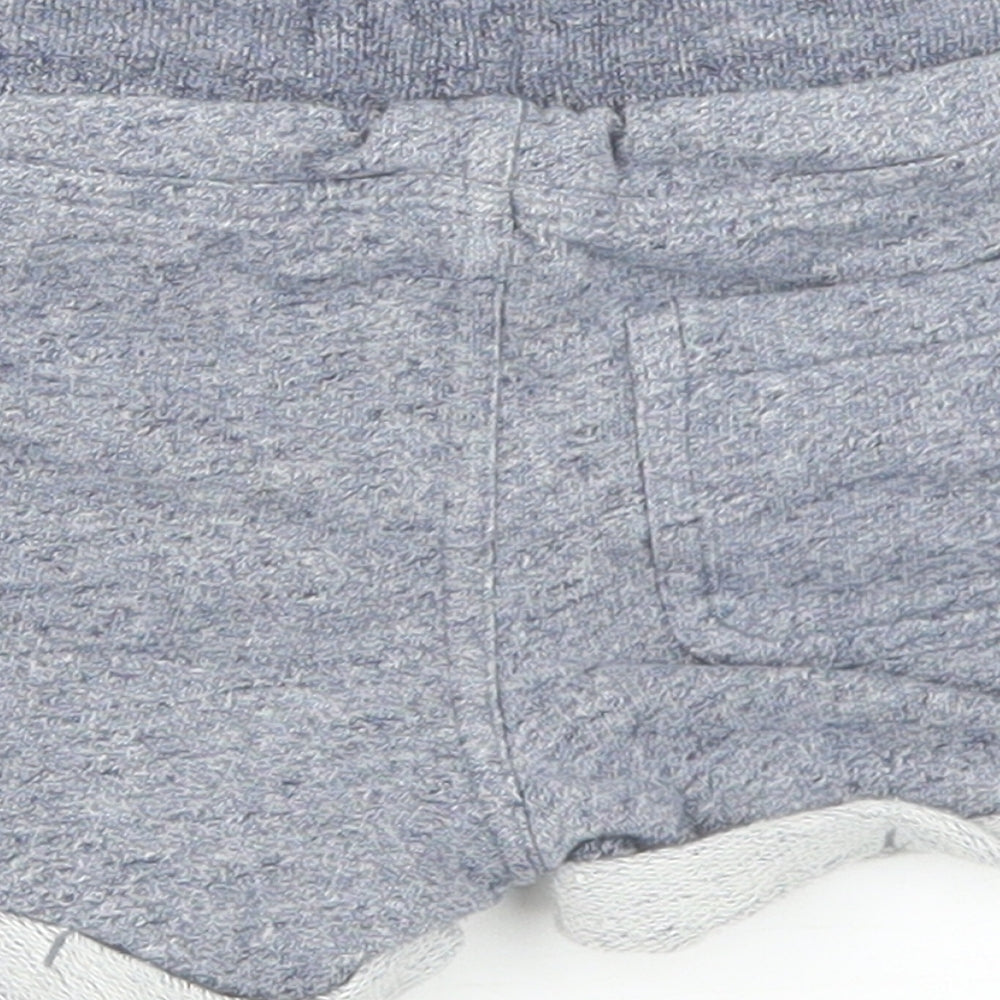 Marks and Spencer Boys Blue Cotton Cropped Trousers Size 18 Months Drawstring