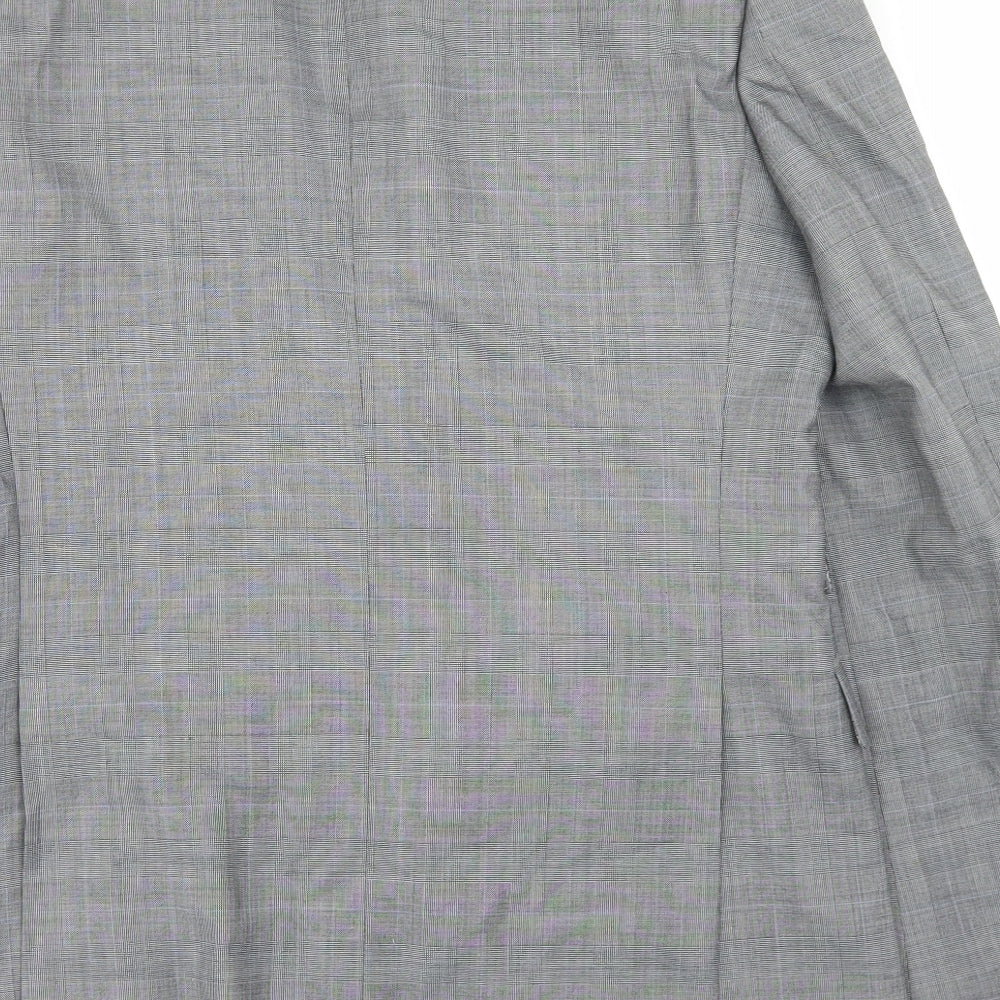Taylor & Wright Mens Grey Plaid Polyacrylate Fibre Jacket Blazer Size 38 - Tailored fit