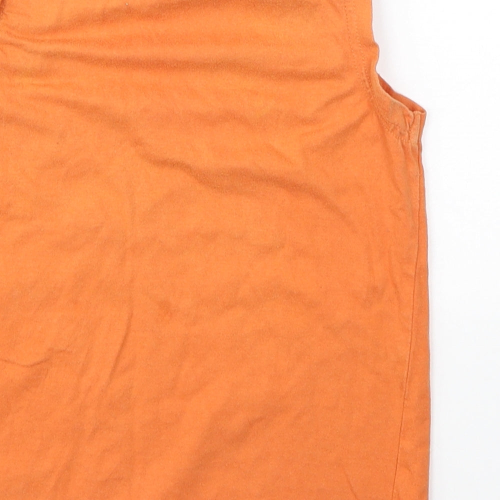Next Boys Orange Cotton Basic Tank Size 4 Years Round Neck Pullover - Original Brand