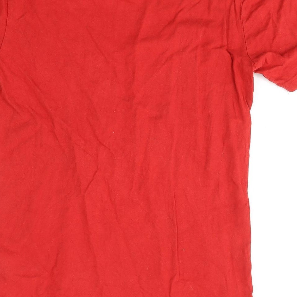 Liverpool FC Mens Red Cotton T-Shirt Size S V-Neck - 1892
