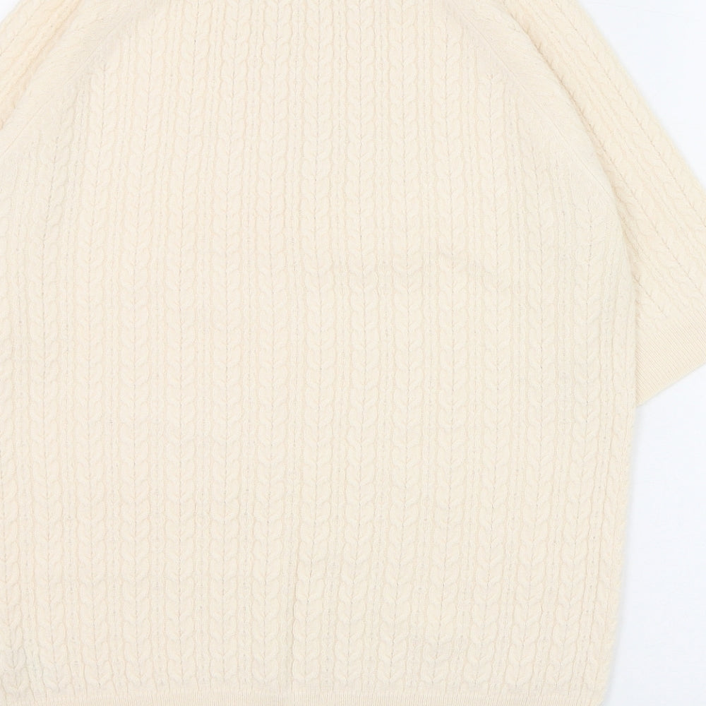 Papaya Womens Ivory Roll Neck Acrylic Pullover Jumper Size 14