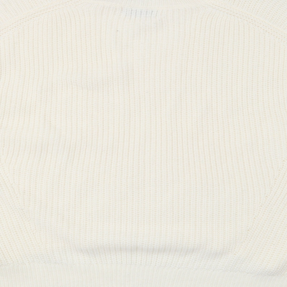 Simply Be Womens Ivory Crew Neck Acrylic Pullover Jumper Size M
