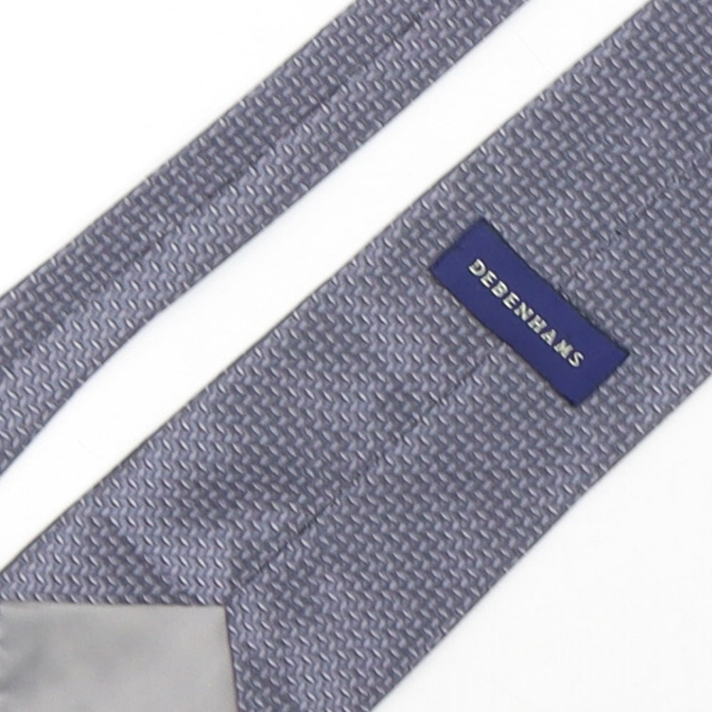 Debenhams Mens Grey Geometric Polyester Pointed Tie One Size