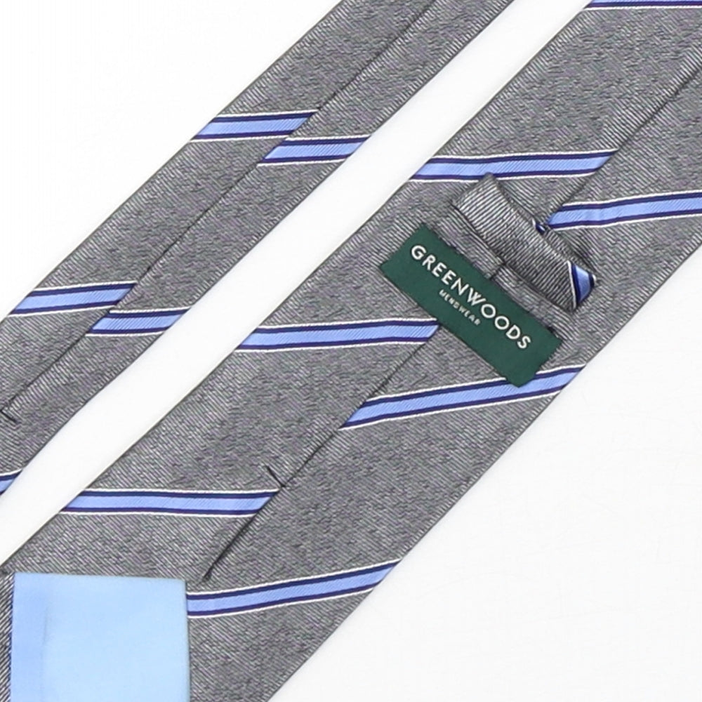 Greenwoods Mens Multicoloured Striped Polyester Pointed Tie One Size