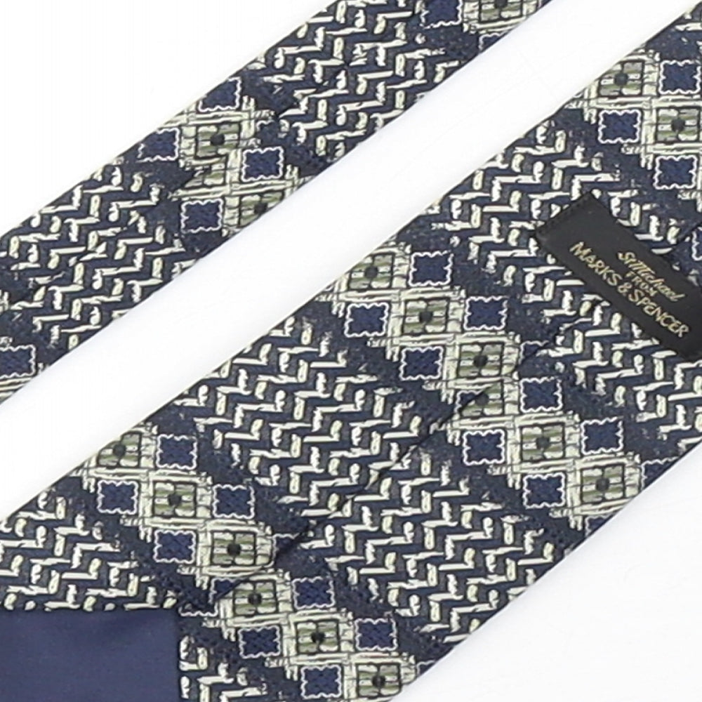 Marks & Spencer Mens Multicoloured Geometric Polyester Pointed Tie One Size