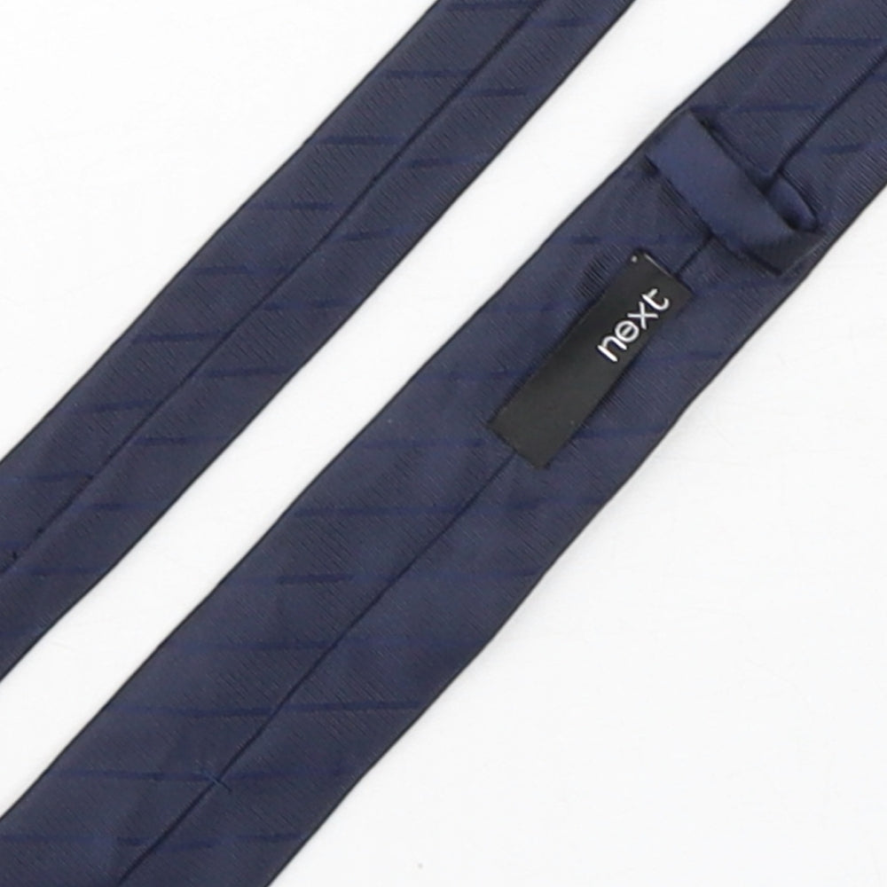 Next Mens Blue Striped Polyester Pointed Tie One Size
