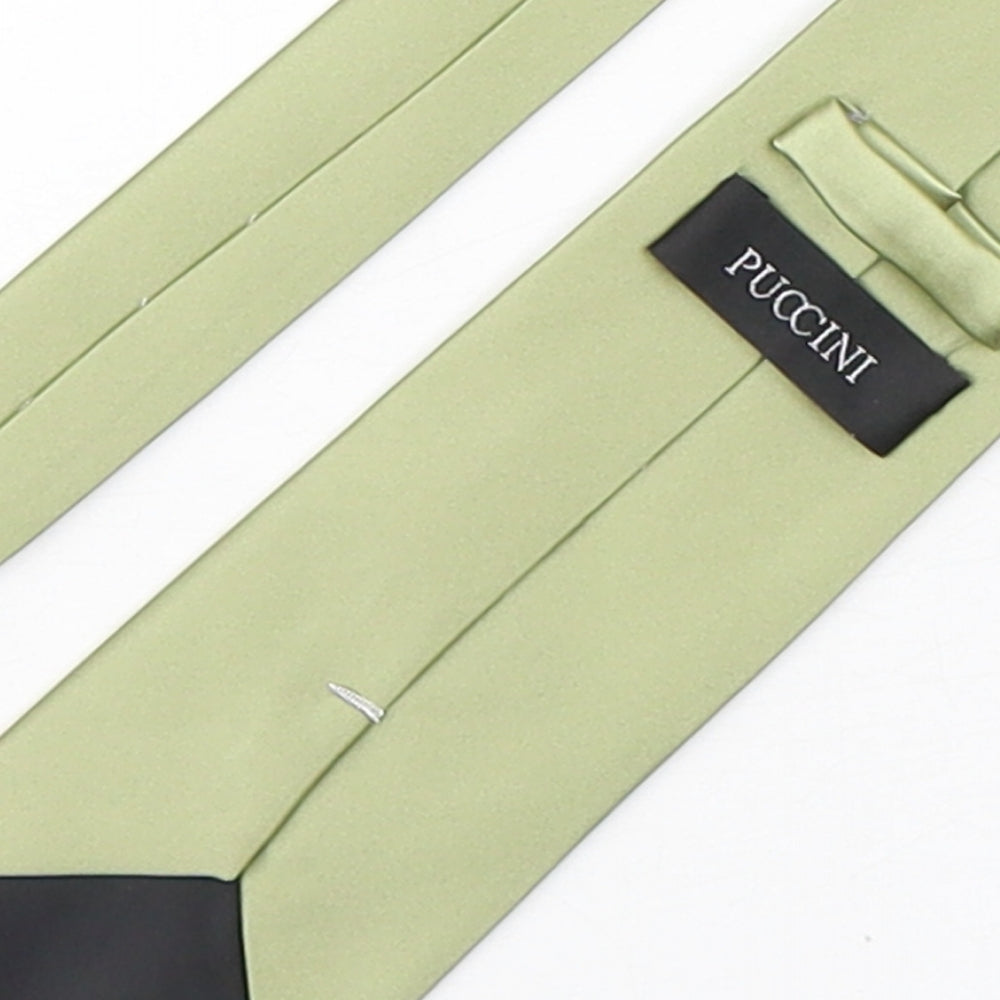 Puccini Mens Green Microfibre Pointed Tie One Size