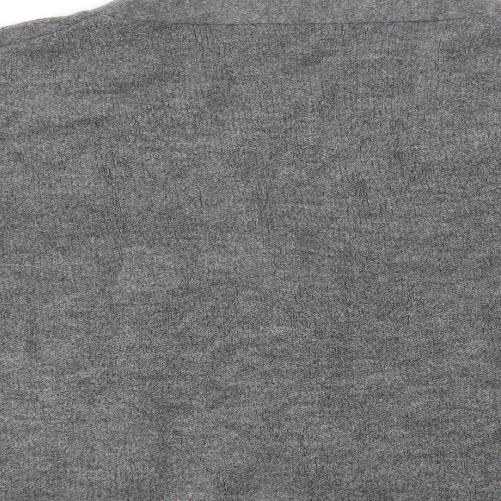 Pull & Bear Womens Grey V-Neck Acrylic Cardigan Jumper Size L