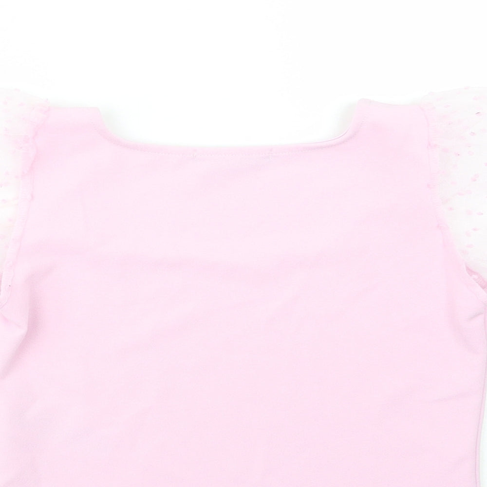 Quiz Womens Pink Polyester Cropped Blouse Size 8 Square Neck