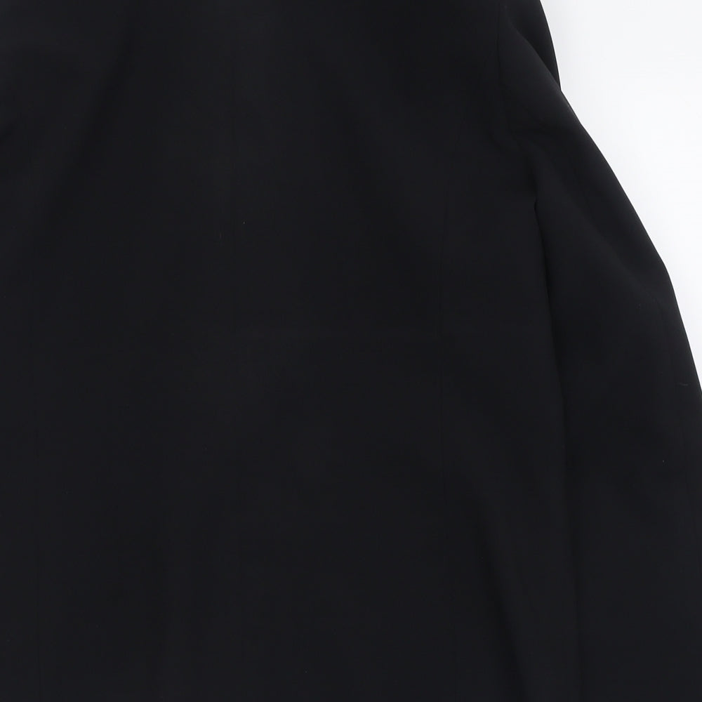 BHS Womens Black Jacket Size 12 Zip - Padded Shoulders
