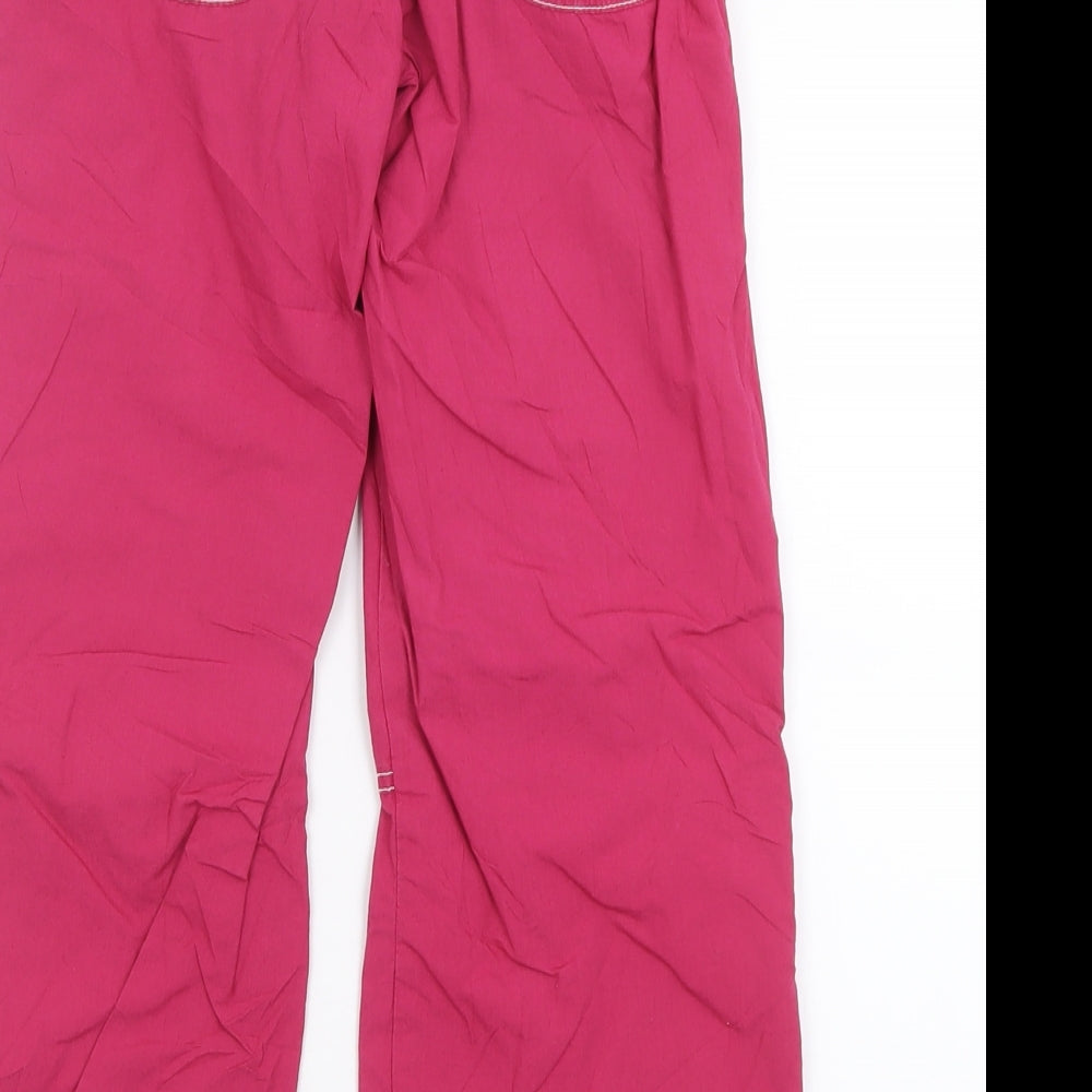 NEXT Girls Pink Cotton Capri Trousers Size 9 Months Regular Hook & Loop