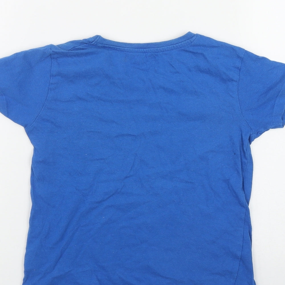 Pep & Co Boys Blue Cotton Basic T-Shirt Size 5-6 Years Round Neck - Moto MX