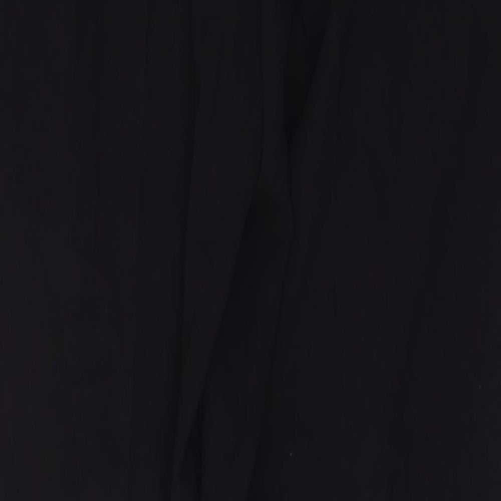 Marks and Spencer Womens Black Polyester Trousers Size 10 L30 in Regular Button