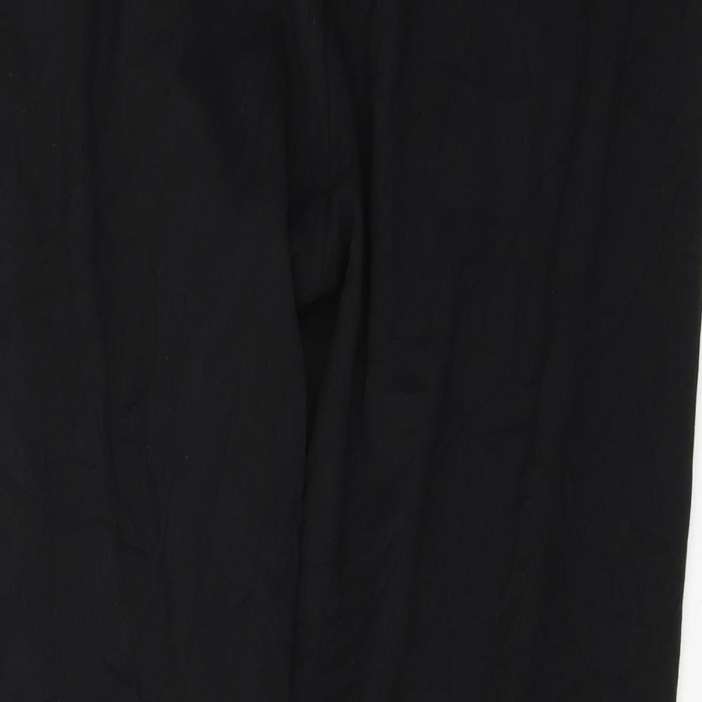 Marks & Spencer Womens Black Polyester Trousers Size 16 L30 in Regular Button