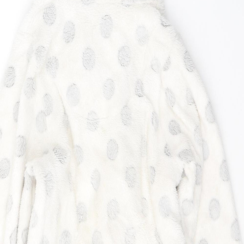 TU Girls White Spotted Polyester Kimono Gown Size 7-8 Years Tie