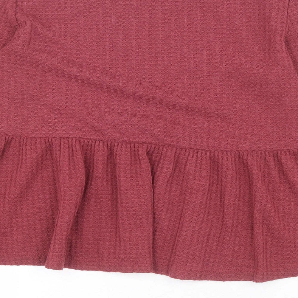SheIn Womens Red Round Neck Polyester Pullover Jumper Size S