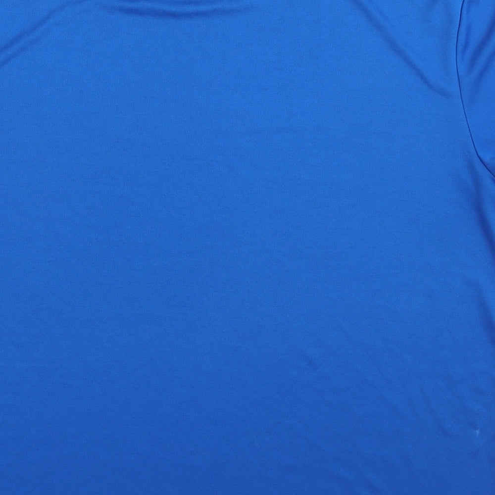 Easy Mens Blue Polyester Pullover T-Shirt Size L Crew Neck Pullover