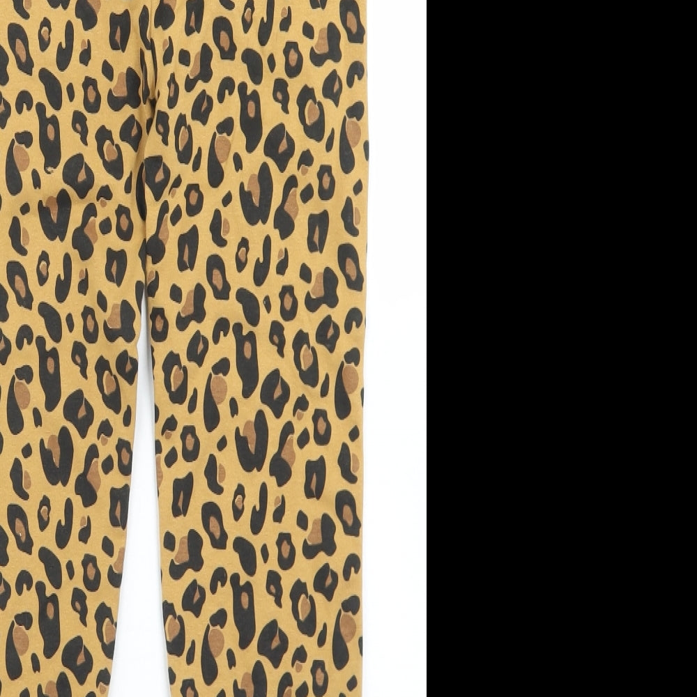 Crafted Girls Beige Animal Print Cotton Dress Pants Trousers Size 13 Years Regular