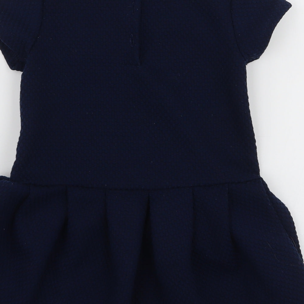 NEXT Girls Blue Polyester A-Line Size 3-4 Years Round Neck Pullover