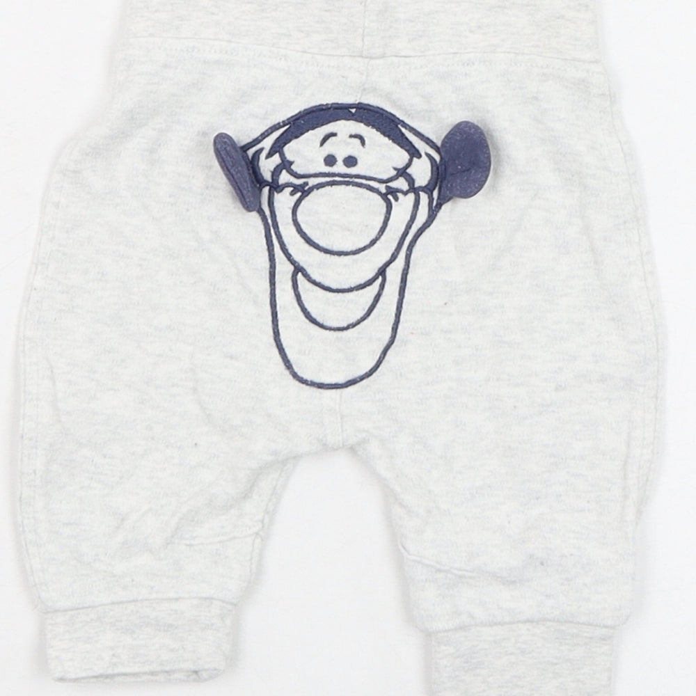 George Boys Grey Cotton Jogger Trousers Size 0-3 Months Pullover - Tigger, Disney