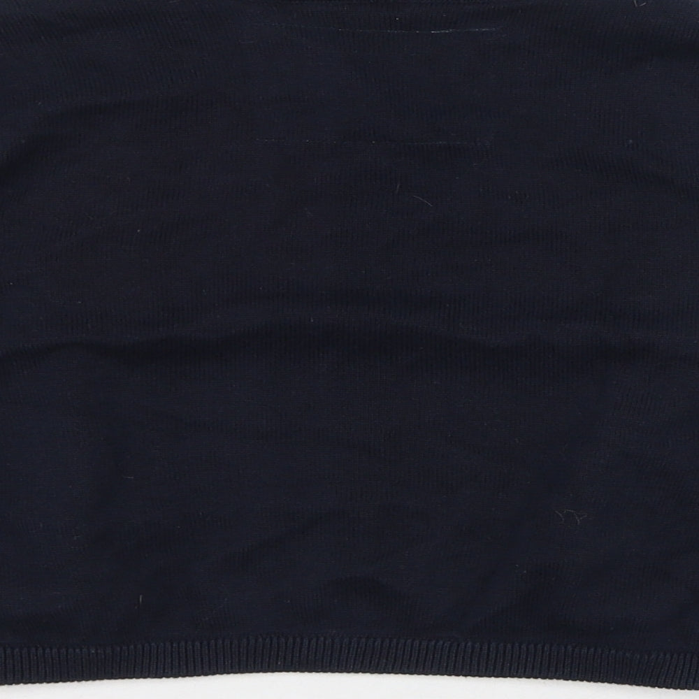Debenhams Womens Blue Round Neck Cotton Cardigan Jumper Size 10