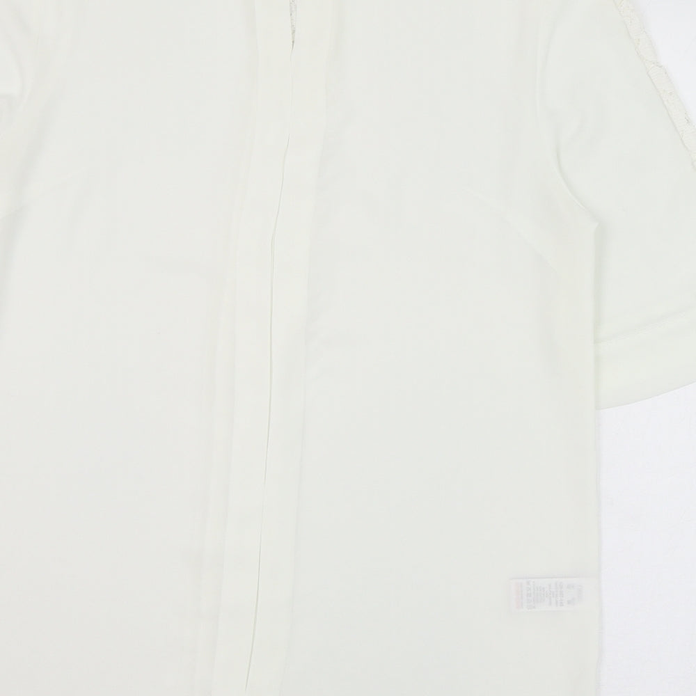 NEXT Womens Ivory Polyester Tunic Blouse Size 10 Round Neck