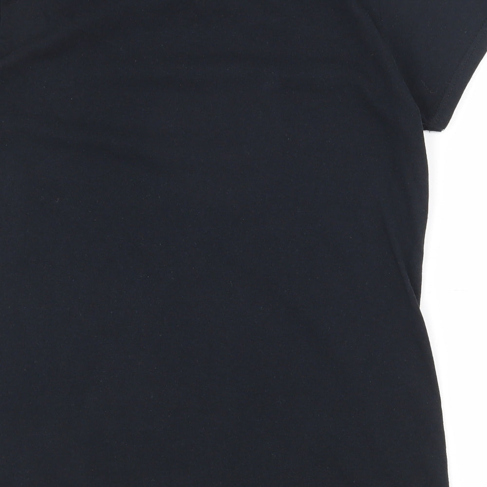 Gildan Womens Black 100% Cotton Basic T-Shirt Size M Round Neck