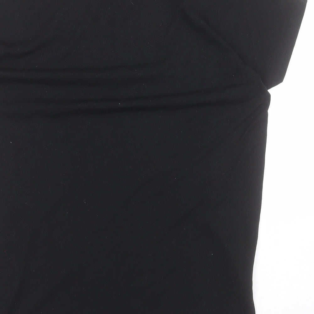 F&F Womens Black Polyester Basic Polo Size XS Round Neck