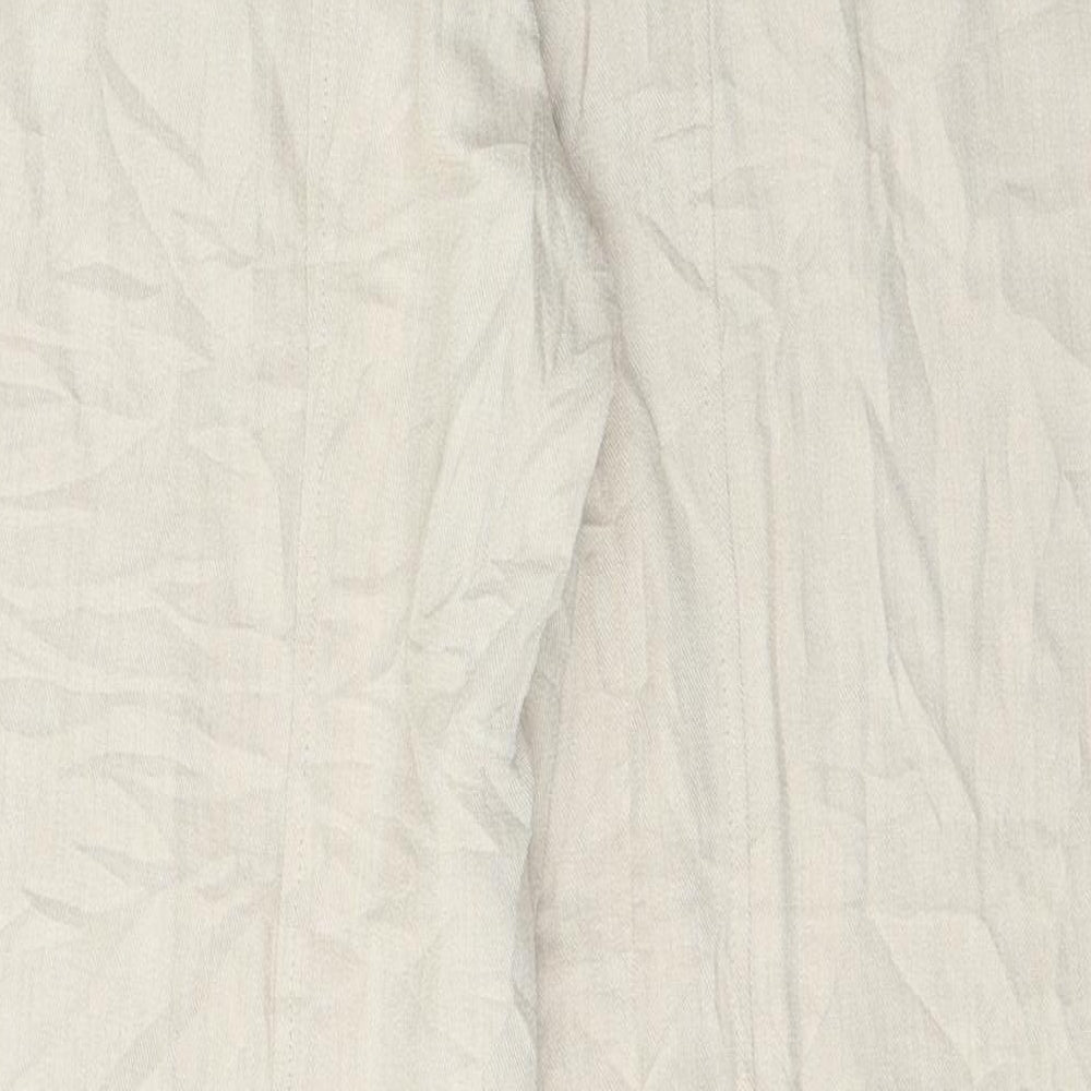 Wills Womens Beige Acetate Trousers Size 18 L29 in Regular Zip