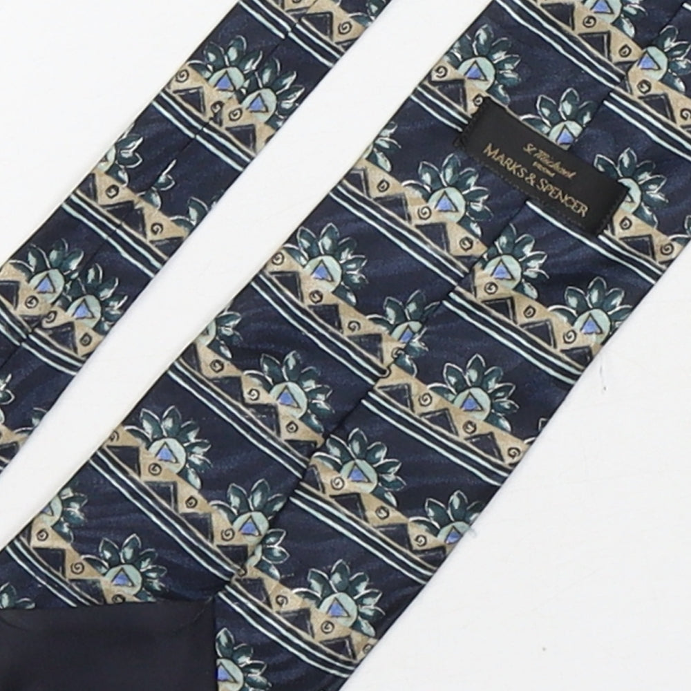 Marks & Spencer Mens Multicoloured Geometric Polyester Pointed Tie One Size