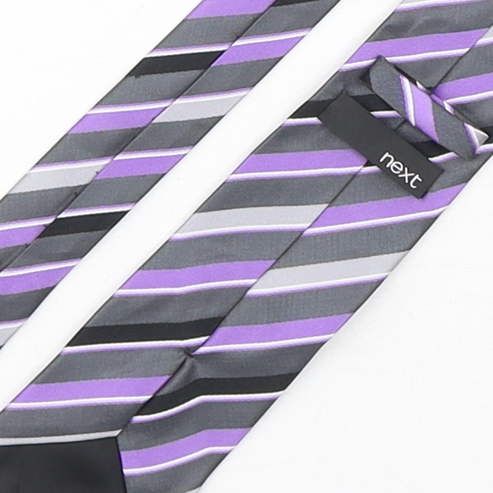 Next Mens Multicoloured Striped Polyester Pointed Tie One Size