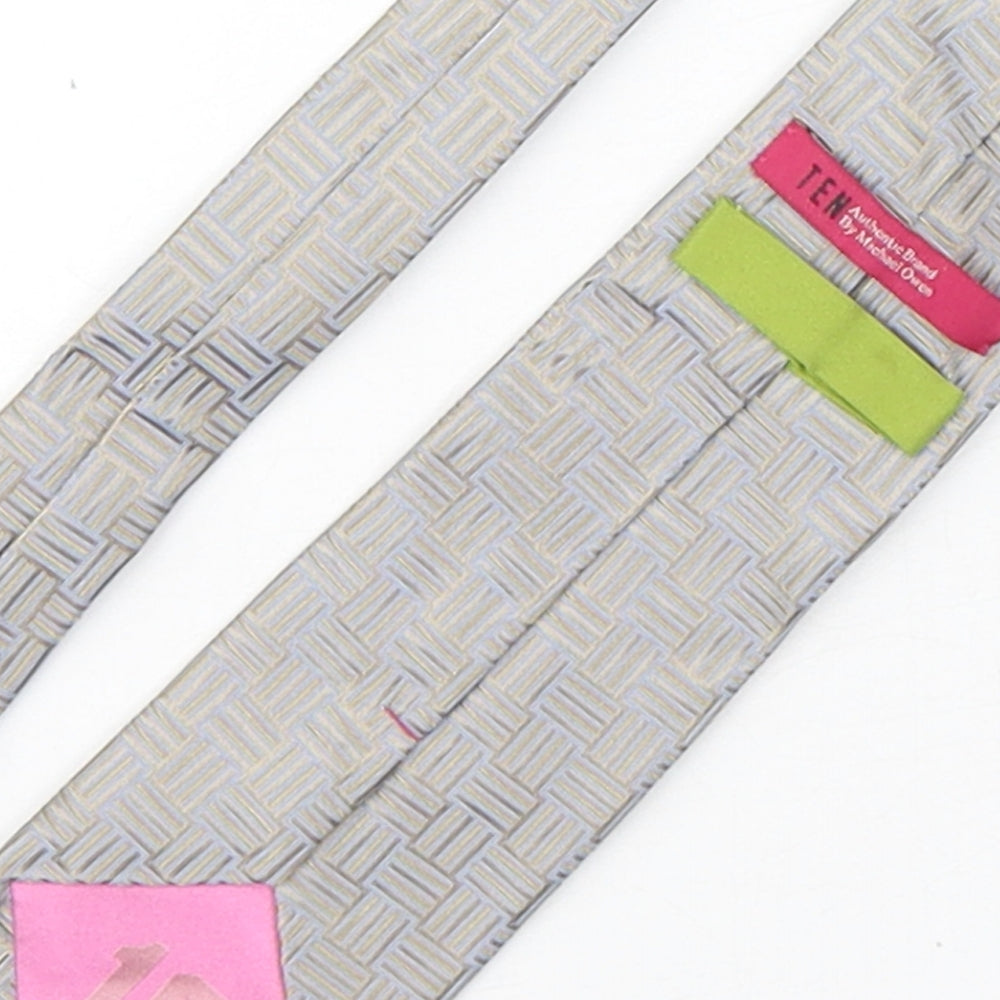 Ten Mens Multicoloured Geometric Silk Pointed Tie One Size