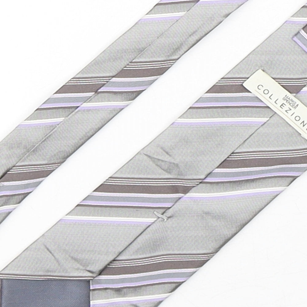 Collezione Mens Multicoloured Striped Silk Pointed Tie One Size