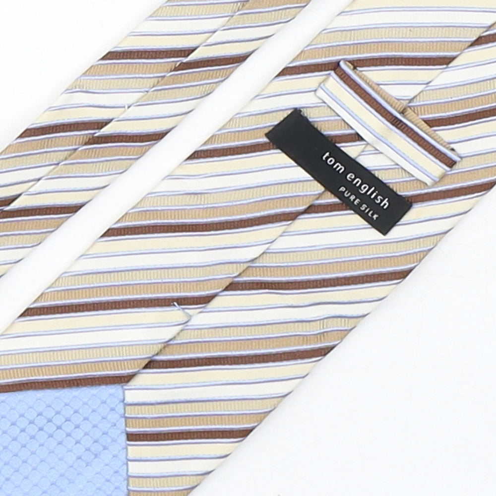 Tom English Mens Multicoloured Striped Silk Pointed Tie One Size