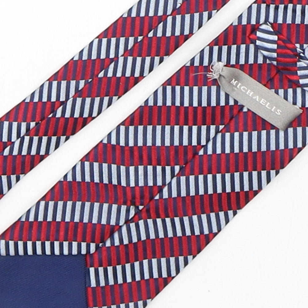 Michaelis Mens Multicoloured Striped Silk Pointed Tie One Size