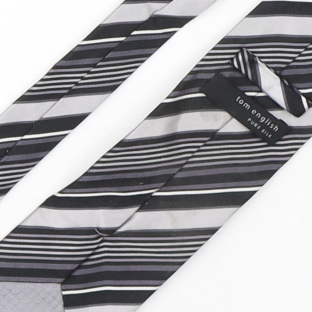 Tom English Mens Multicoloured Striped Silk Pointed Tie One Size