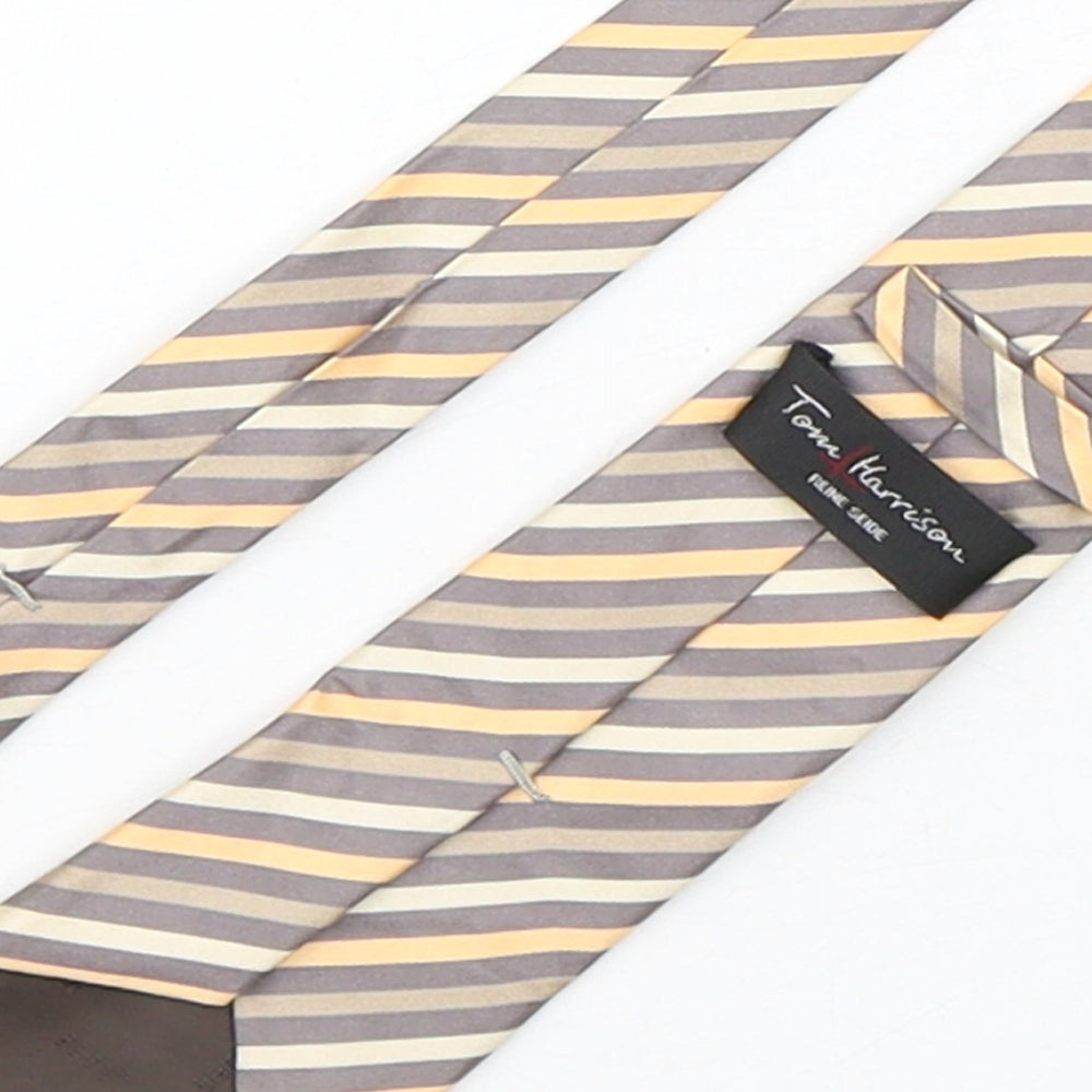 Tom Harrison Mens Multicoloured Striped Silk Pointed Tie One Size