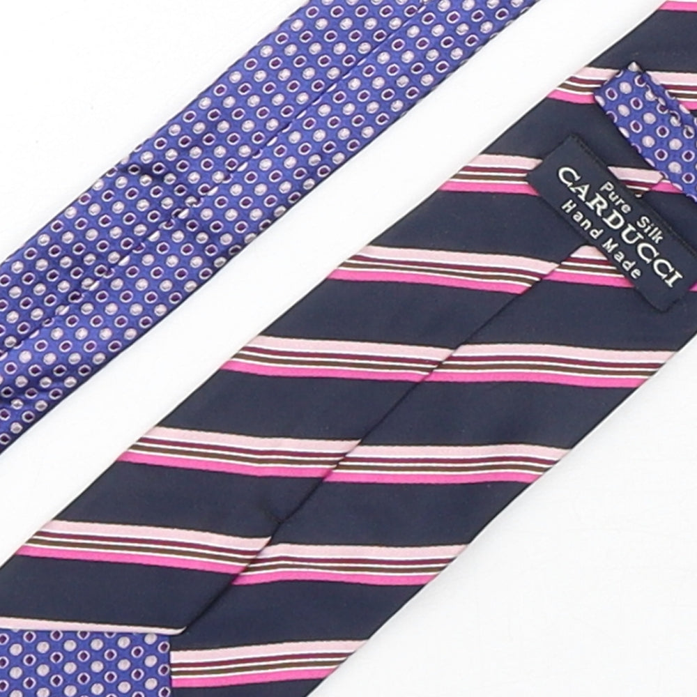 Carducci Mens Multicoloured Striped Silk Pointed Tie One Size