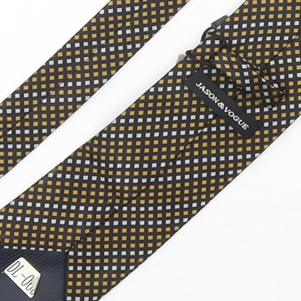 Jason & Vouge Mens Multicoloured Plaids & Checks Silk Pointed Tie One Size