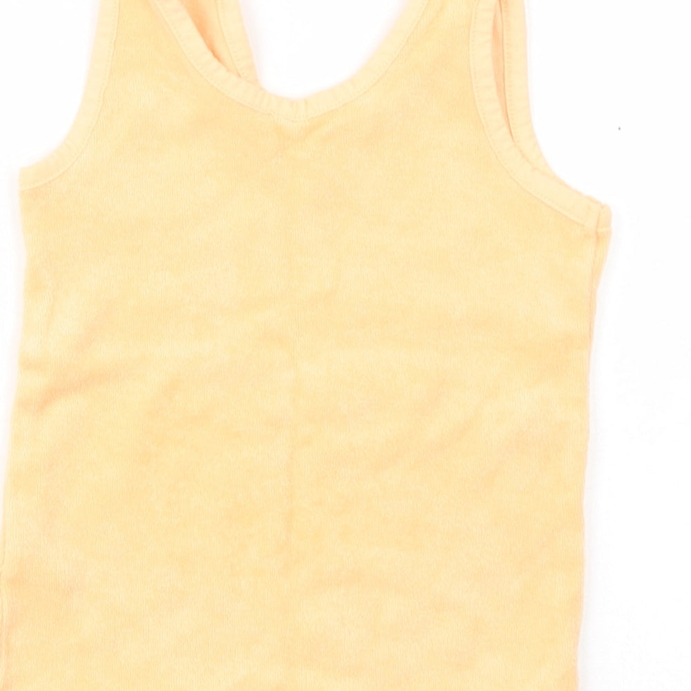Primark Baby Orange Cotton Basic Tank Size 9-12 Months Crew Neck Pullover - Sunshine