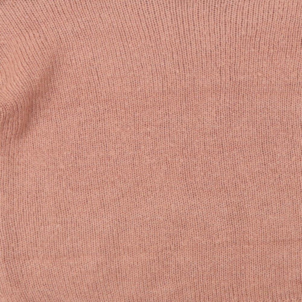 New Look Womens Pink Crew Neck Acrylic Pullover Jumper Size S