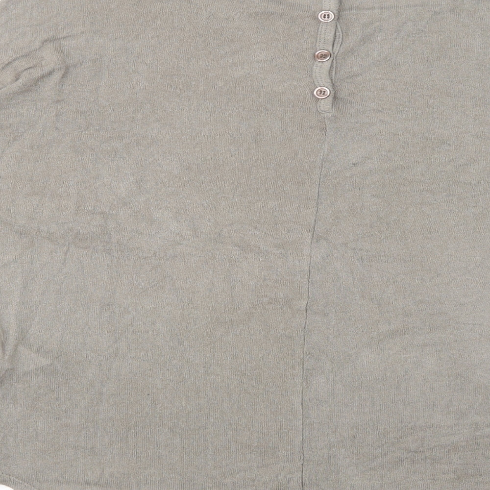 Miss Pink Womens Beige Boat Neck Viscose Pullover Jumper Size M