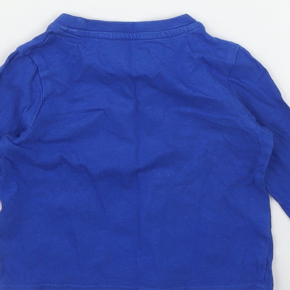 Pep&Co Boys Blue Cotton Basic T-Shirt Size 9-12 Months Round Neck - 'Legend in the making'