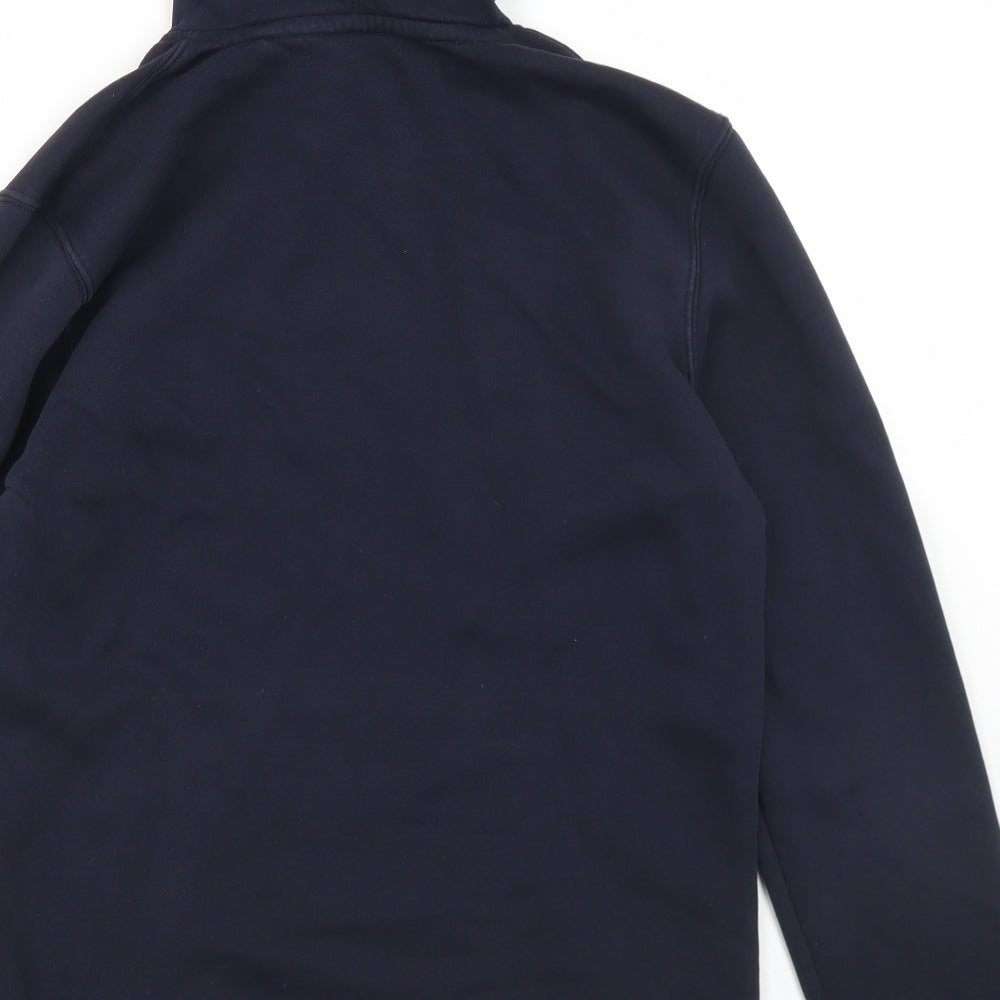 Easy Mens Blue Cotton Pullover Hoodie Size S